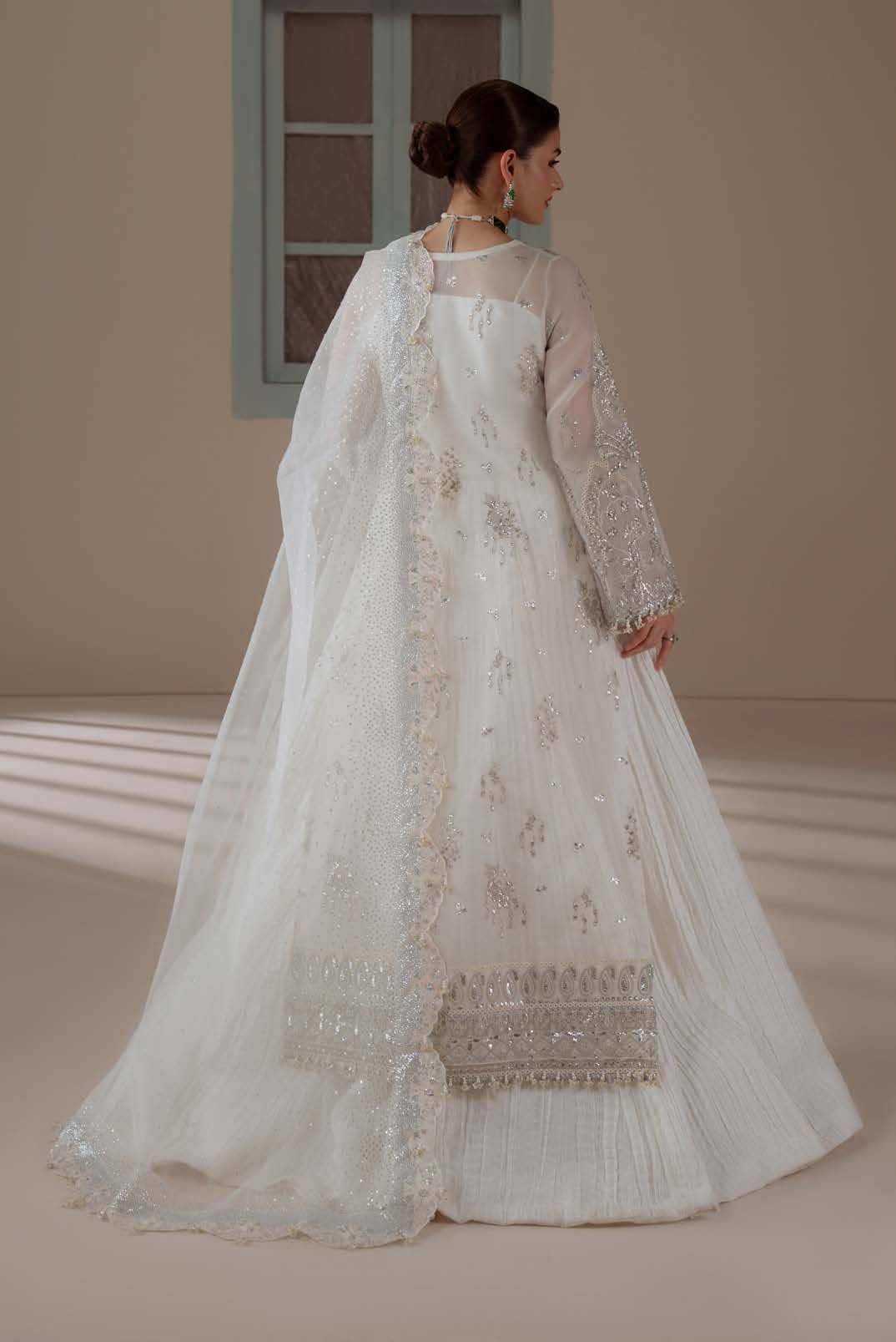 Serenity from behind, with the long sheer dupatta