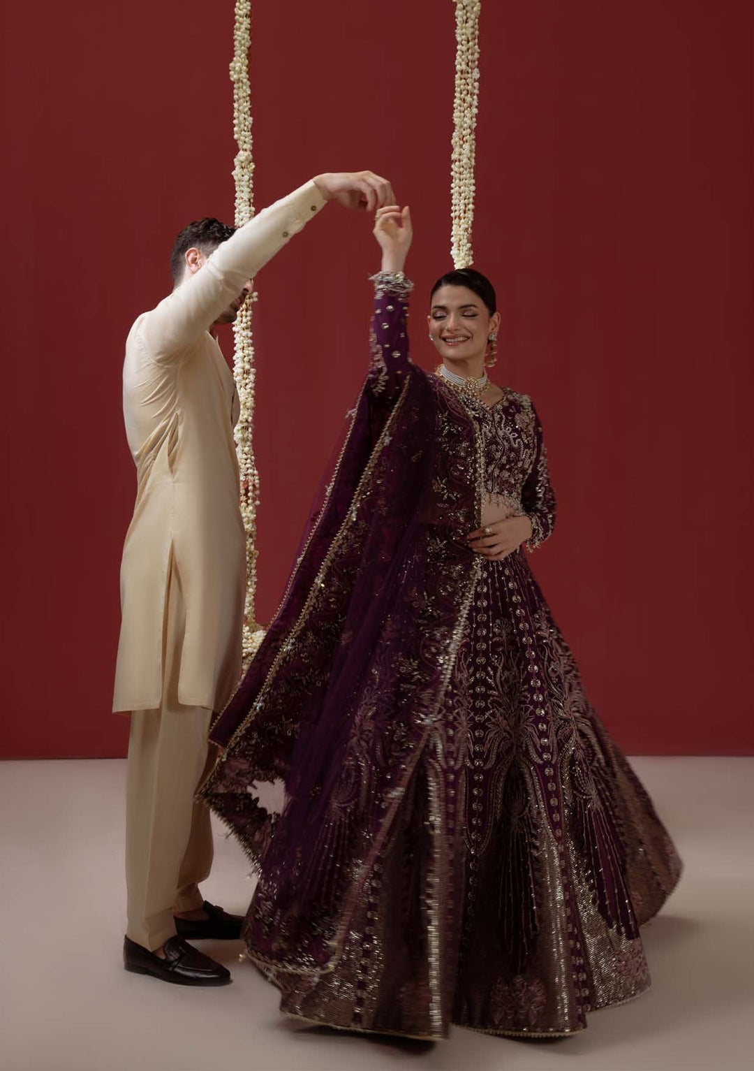 The model twirling in Ethereal, the skirt in motion